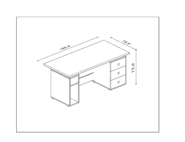 نقشه فنی میز کارمندی رسا BKO-ST13