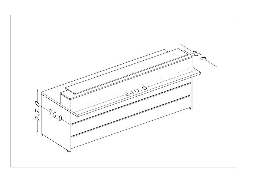 کانتر اداری توتیا مدل BKO-CO16