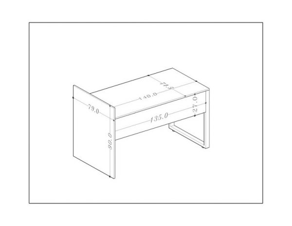 میز کارمندی سوریا مدل BKO-ST11 نقشه فنی