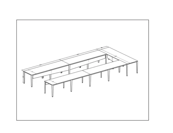 نقشه فنی میز کنفرانس مدل BKO-CD22