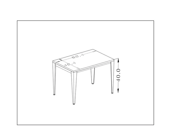 نقشه فنی میز عسلی اداری مدل BKO-ET1