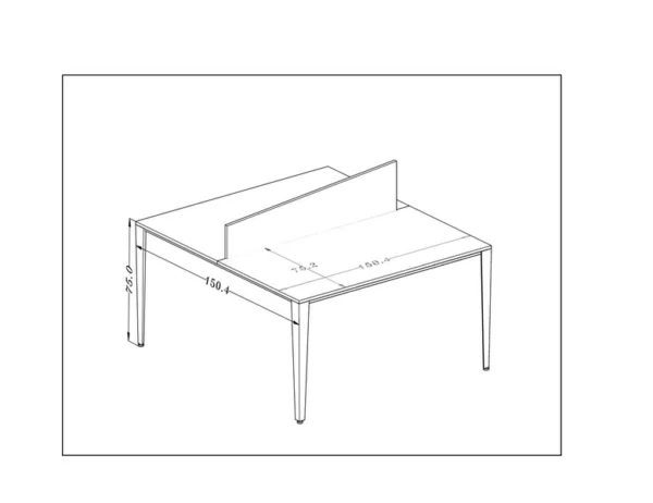 نقشه فنی میز کارگروهی مدل BKO-TE22