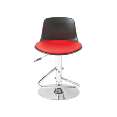 صندلی بار، دارای پایه دیسکی رکابدار با روکش رنگ الکترواستاتیک مشکی