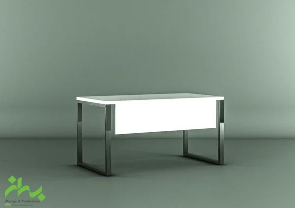 میز کارمندی پایه مثلثی ساده با کتیبه معلق مدل ST-21