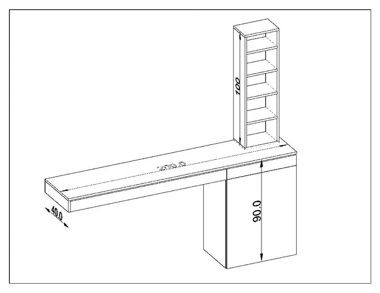 نقشه فنی میزتوالت مدل BKH-MT13