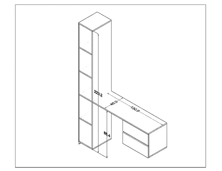 نقشه فنی میزتوالت مدل BKH-MT17