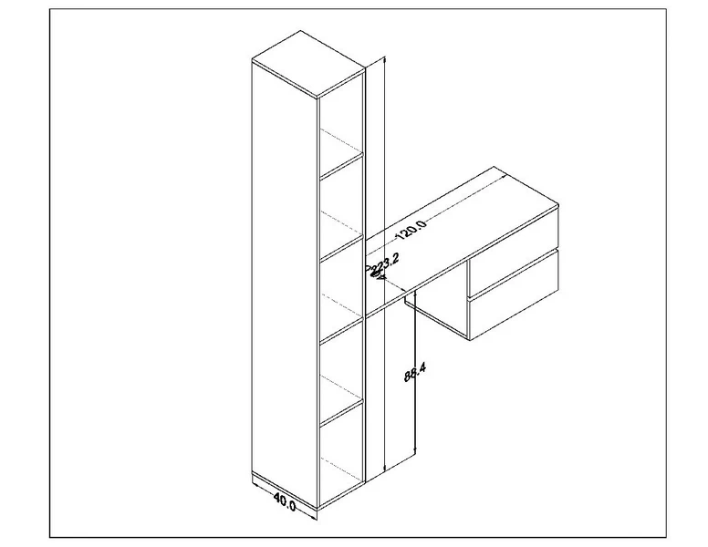نقشه فنی میزتوالت مدل BKH-MT17