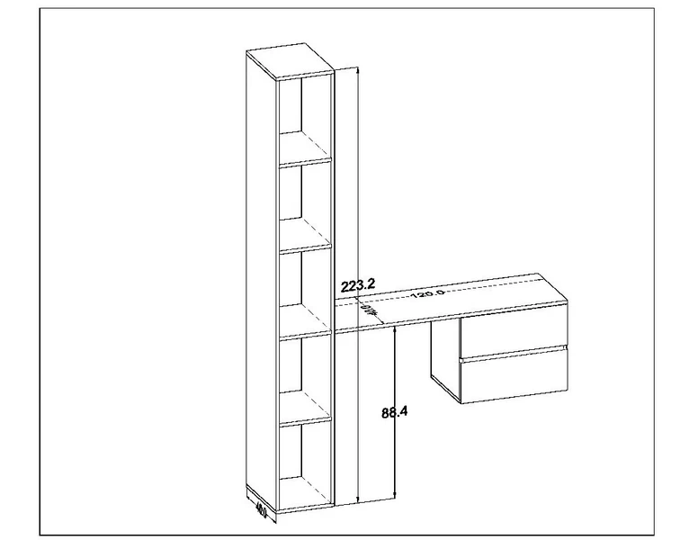 نقشه فنی میزتوالت مدل BKH-MT17