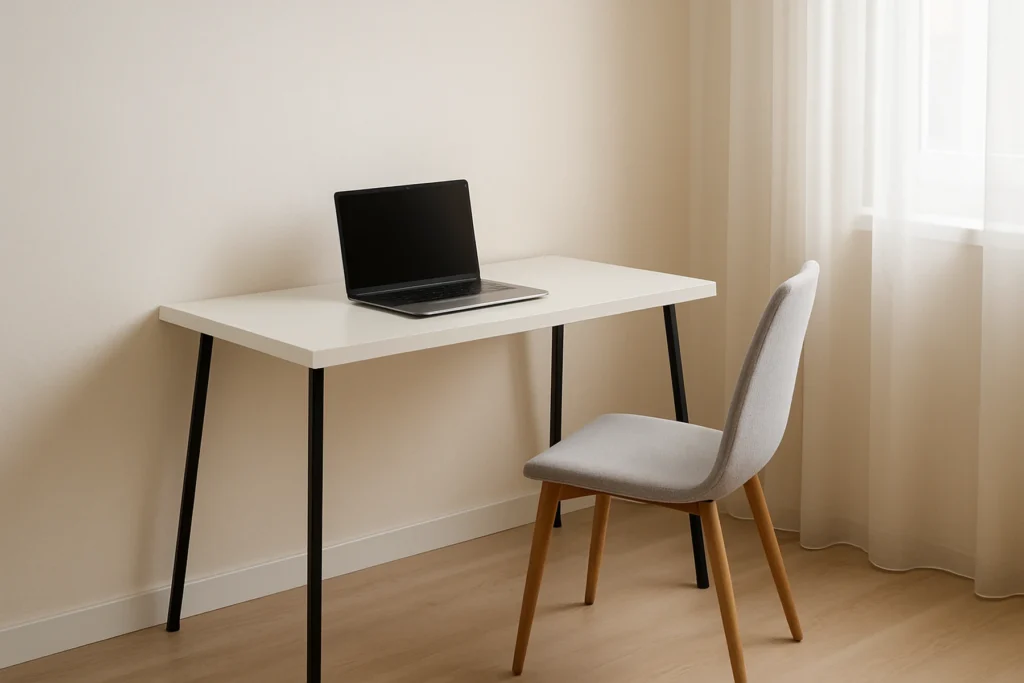 میز تحریر مدرن سفید ساده و مینیمال